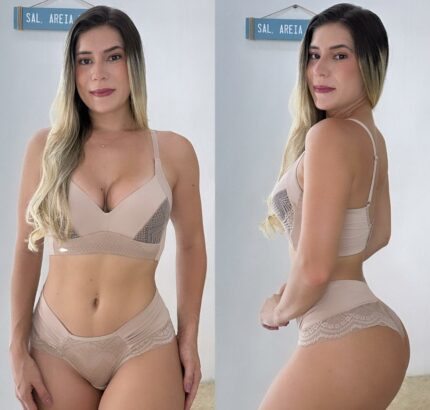 CONJUNTO LAURA - CANELA, 52 LISO