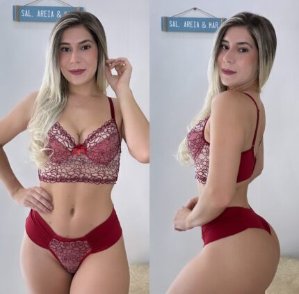 CONJUNTO SEXY LAIANE - VERMELHO DIVINO, GG LISO