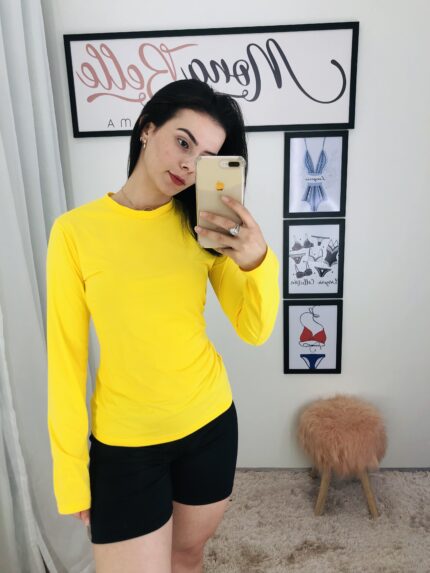 CAMISETA UV MANGA LONG - AMARELO SI, P