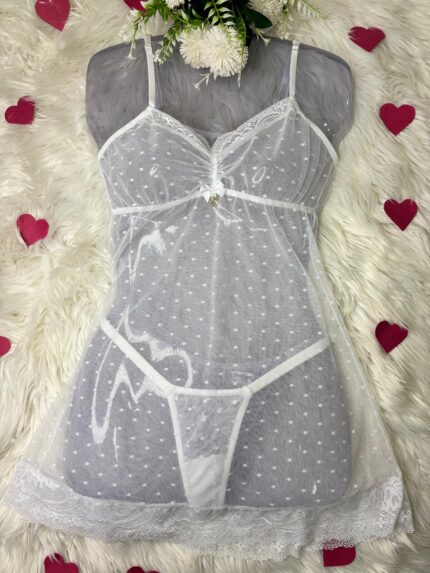 CAMISOLA CLARISSA RENDA - Branco, P