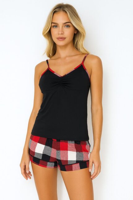 BD LUISA SUED - PRETO VERMELHO, P