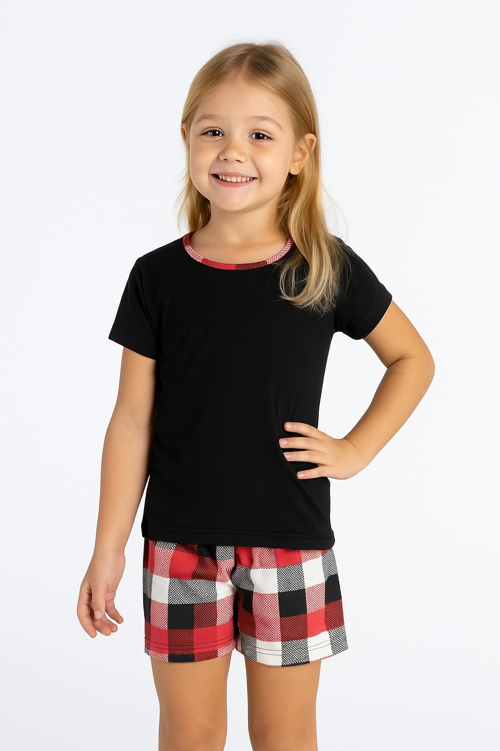 BD  INF FEM (SHORT) - VERMELHO PRETO, M